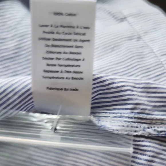 Talbots Blue Sleeveless Pleated Blouse with Bib Collar - Picture 7 of 8